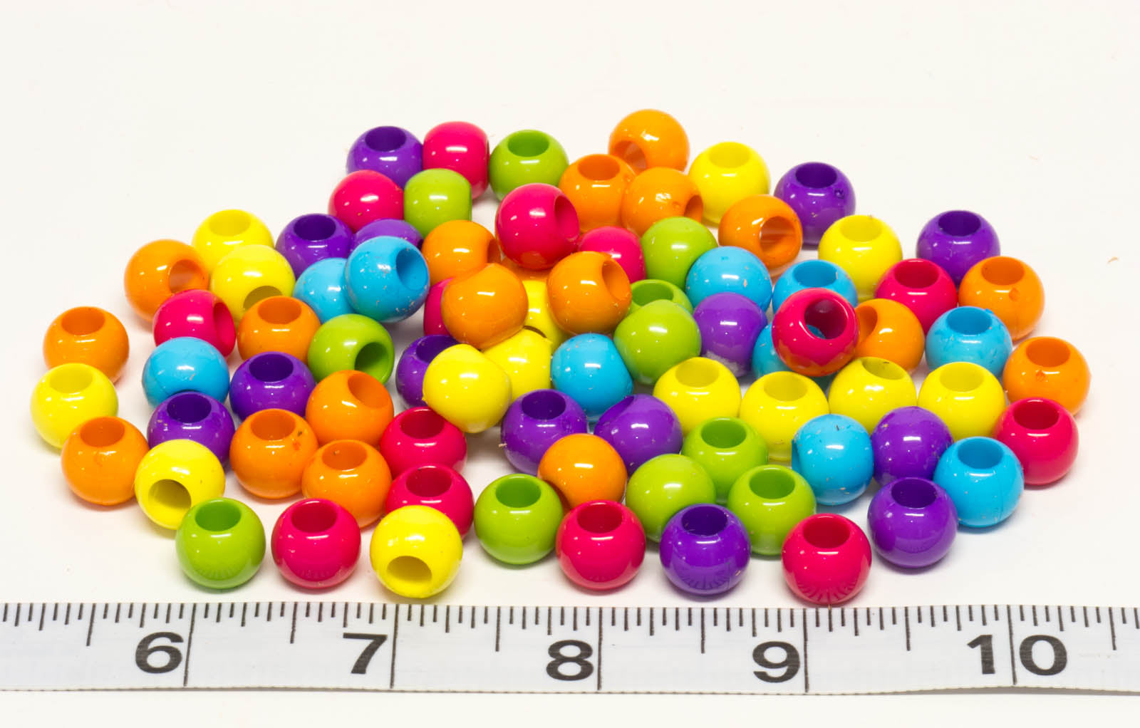 1/2" Bright Plastic Beads - 50 Pack