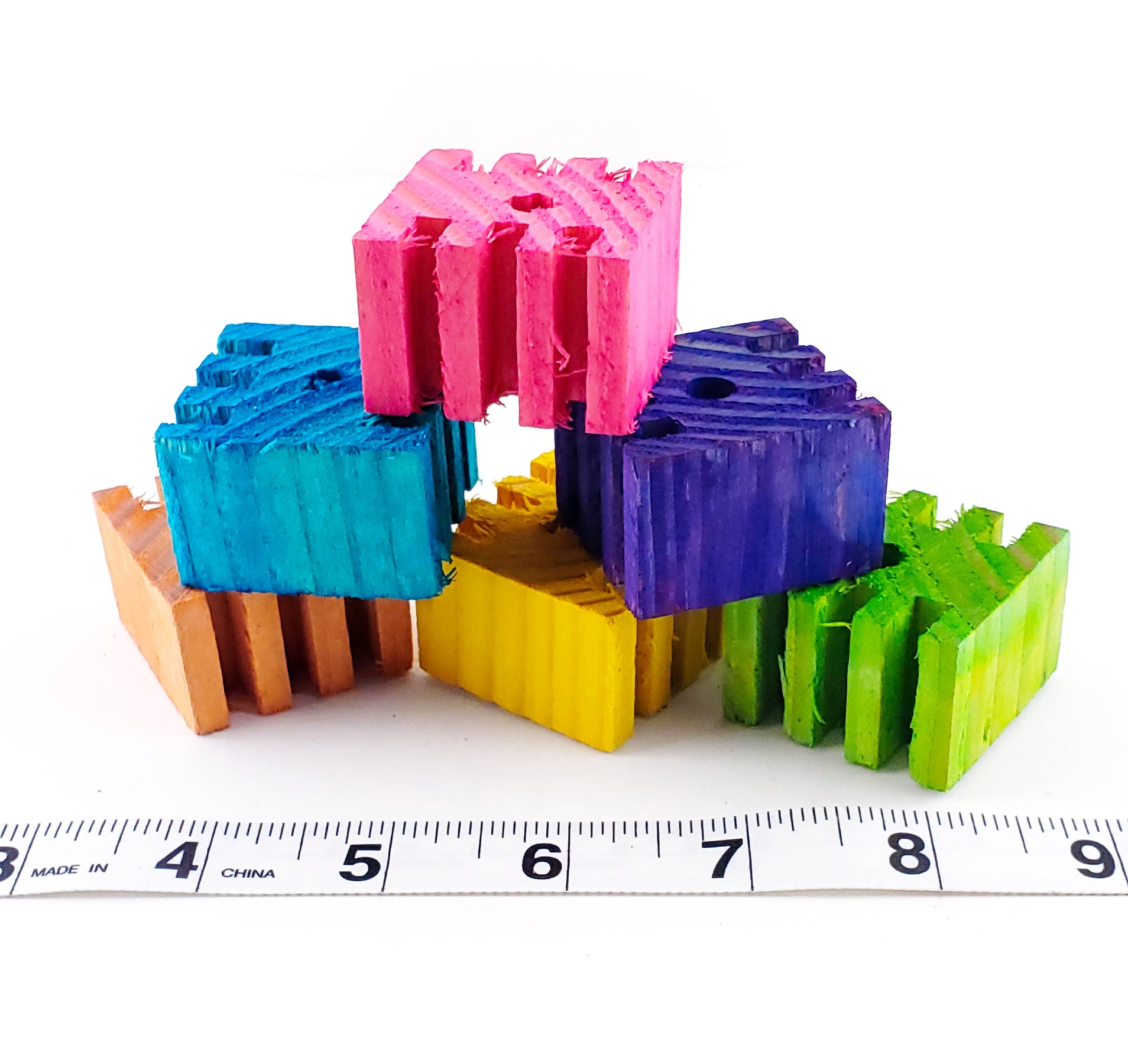 1" Soft Pine Puzzler Blocks - Colored 12 Pack