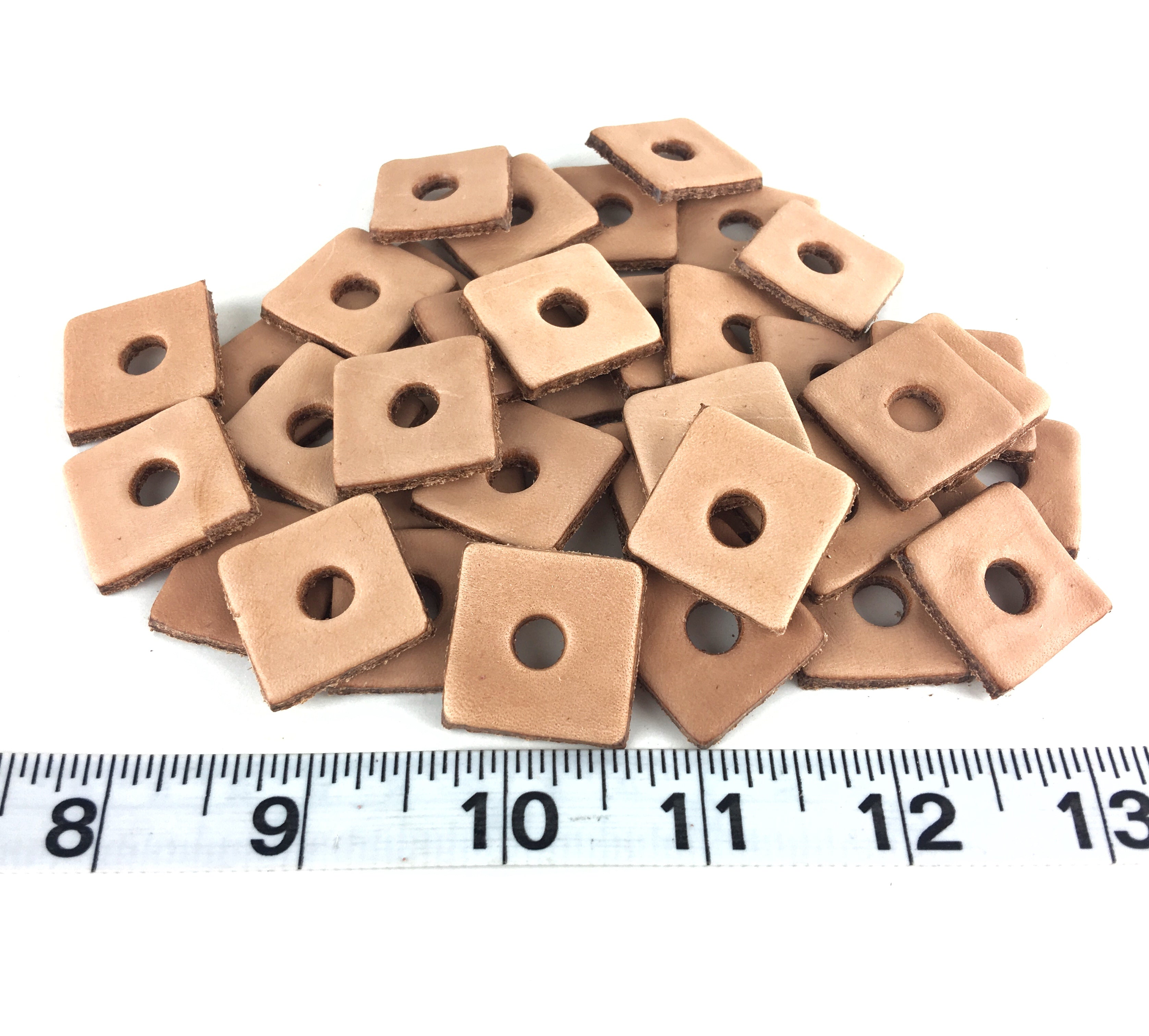 1" Vegetable Tanned Leather Squares - 10 Pack