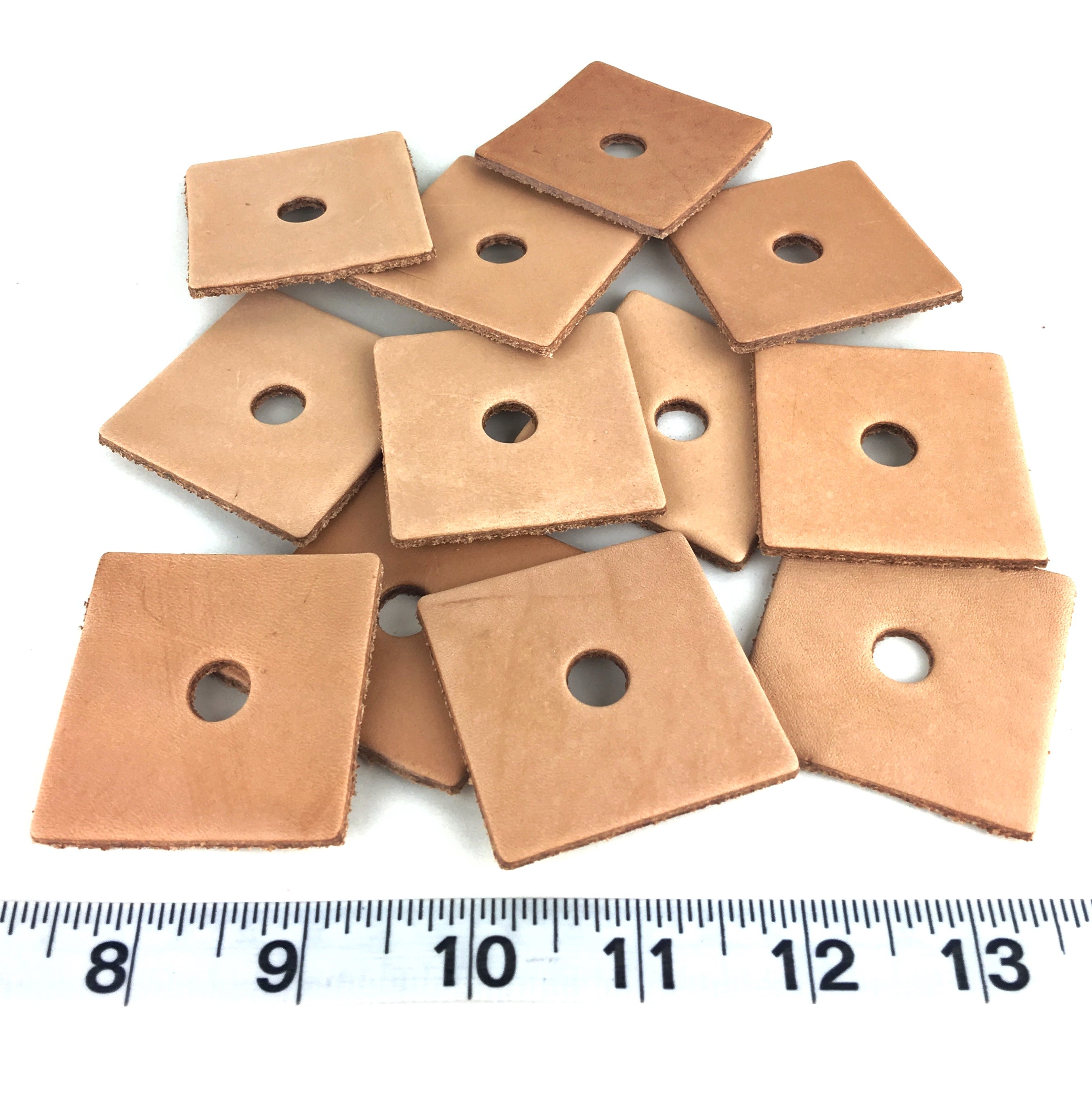 2" Vegetable Tanned Leather Squares - 10 Pack
