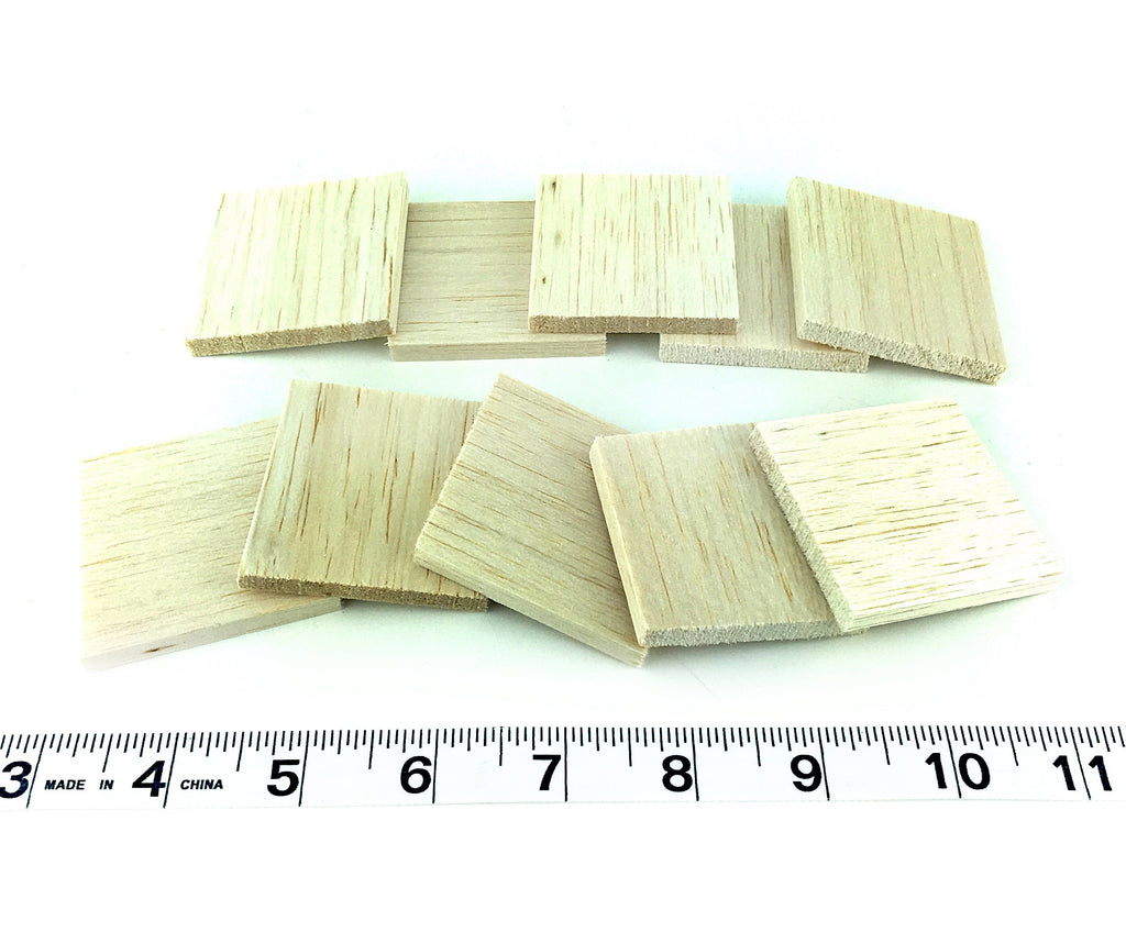 2" Natural Balsa Thins - 1/4" Thick - 20 Pack