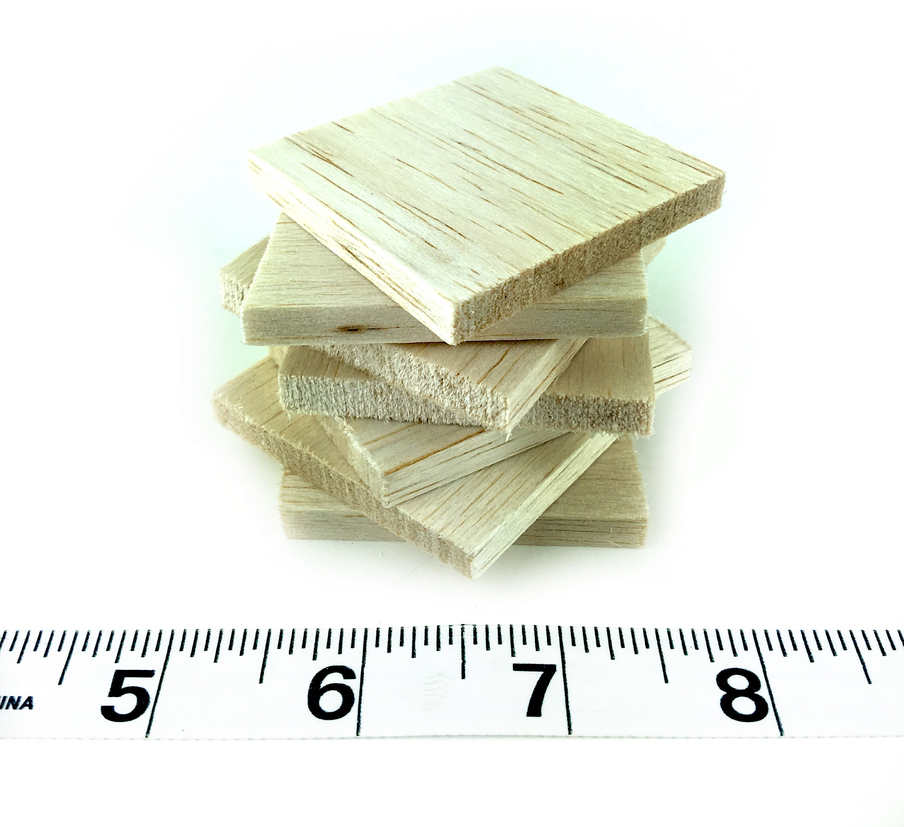 2" Natural Balsa Thins - 1/4" Thick - 20 Pack