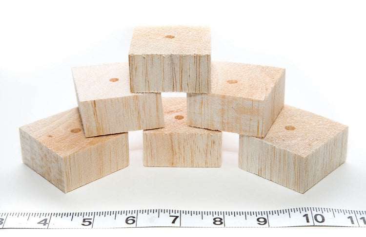 2" Natural Balsa Squares 1" Thick - 10 Pack