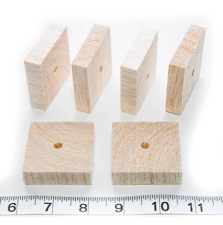 2" Natural Balsa Squares 1/2" Thick - 10 Pack