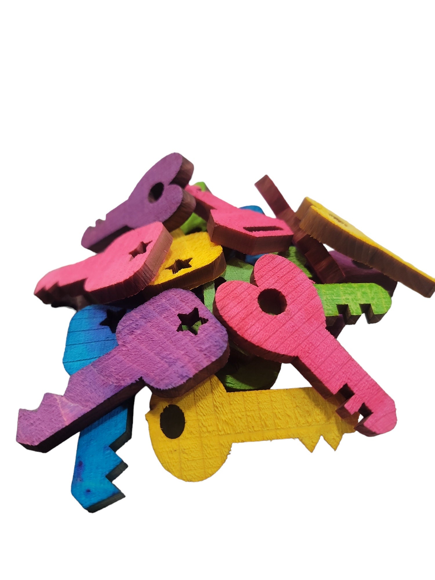 Colorful 3" Pine Keys - 10 Pack