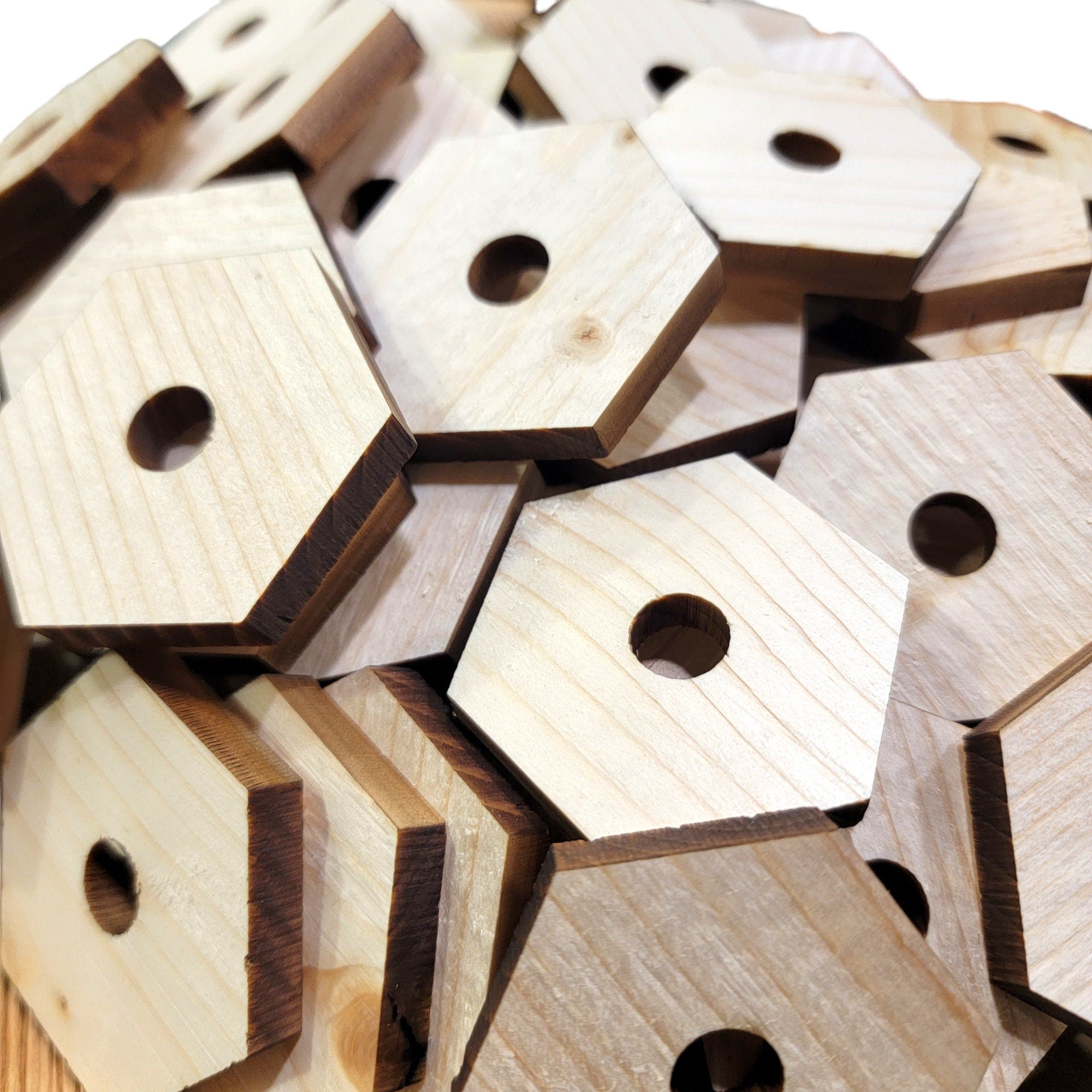 Natural Pine Hexagons - 25 Pack