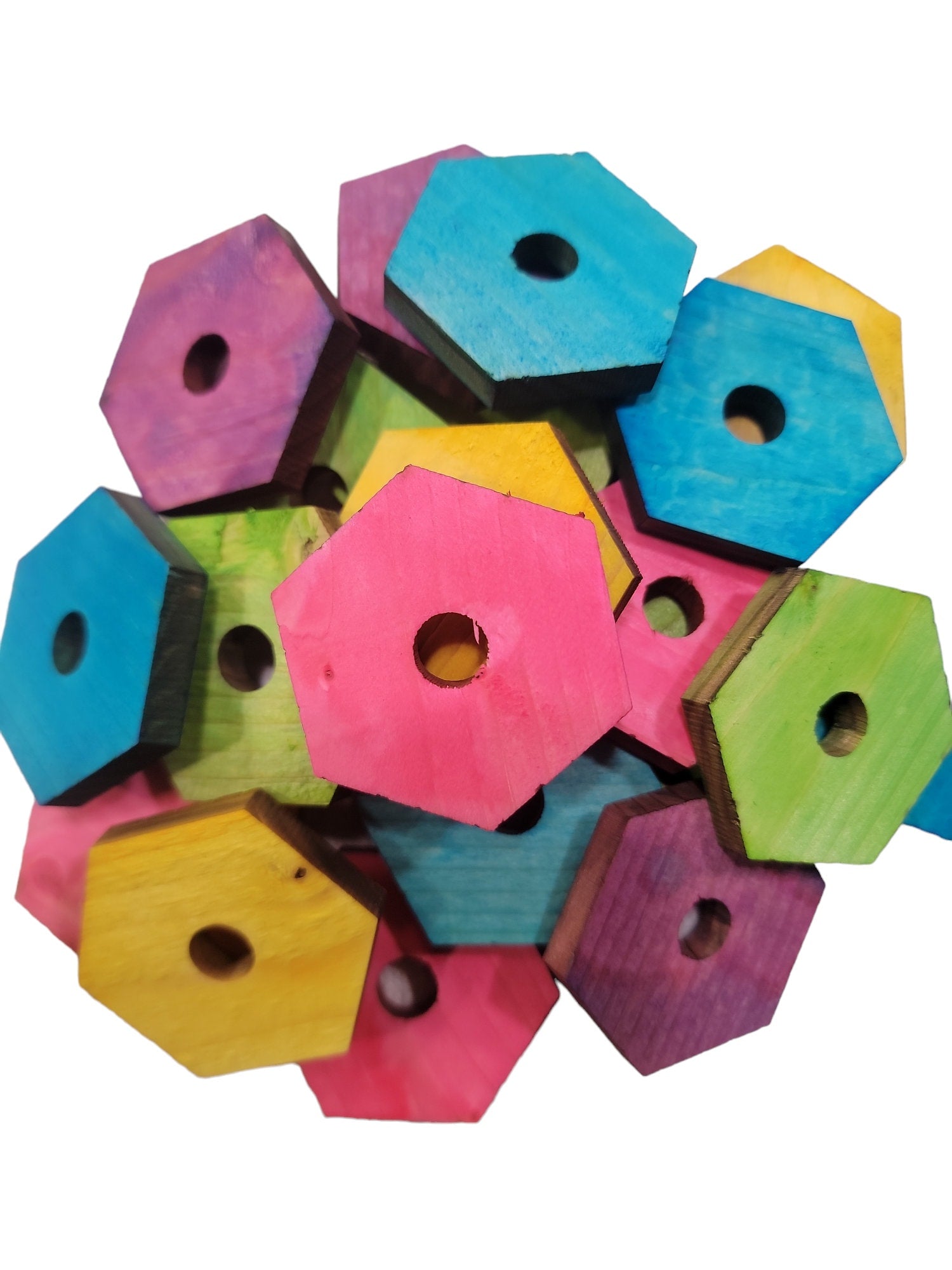 Colorful Pine Hexagons - 25 Pack