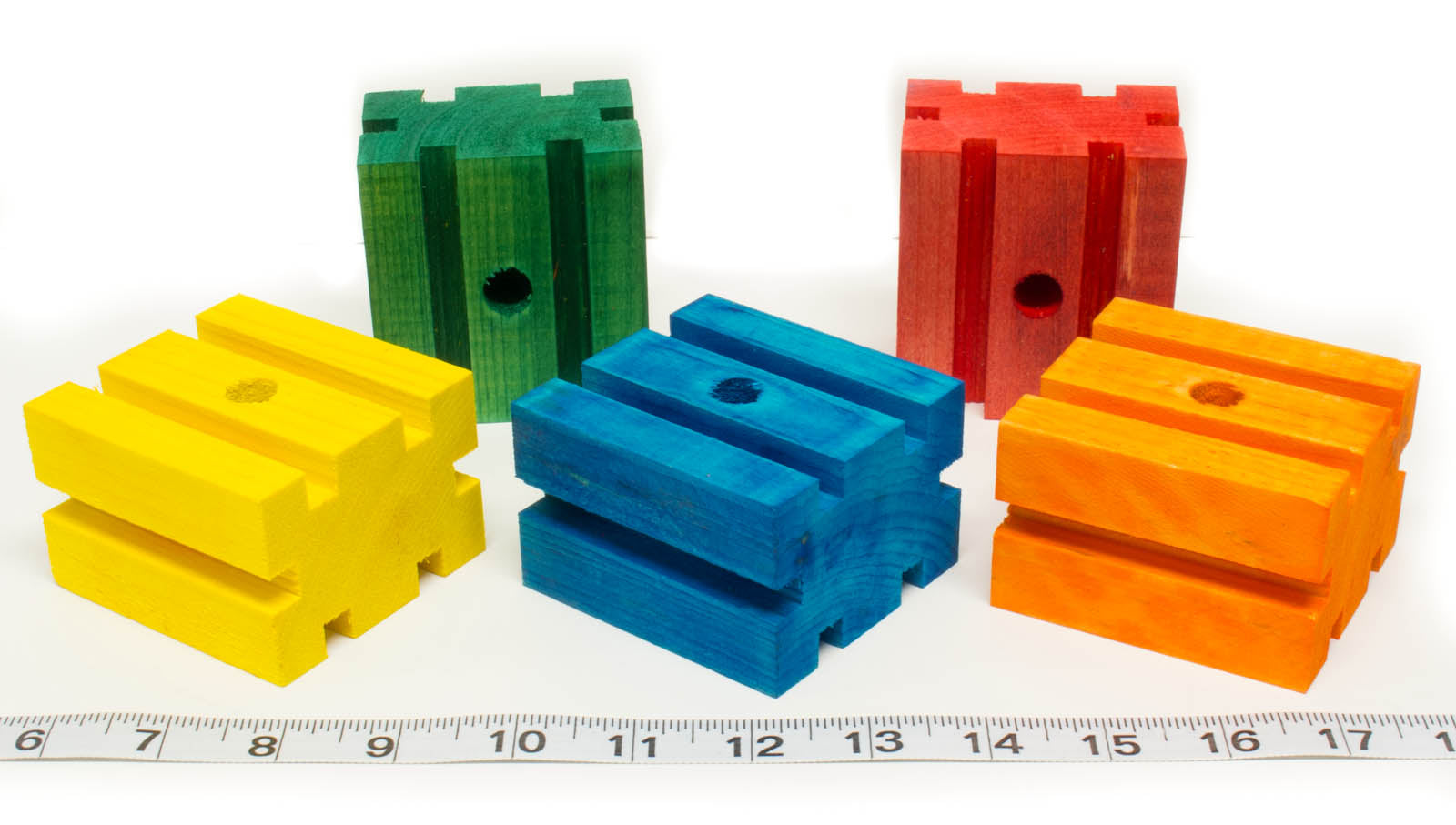 Large Groovy Wood Foraging Blocks - 5 Pack