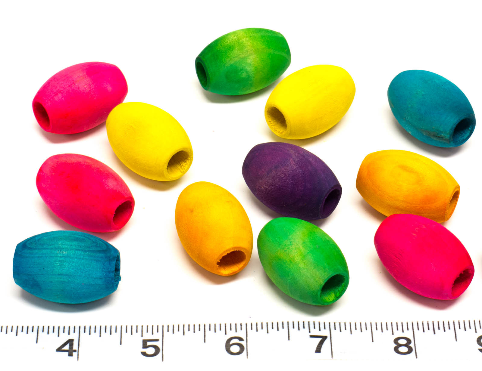 1-1/4" Oval Wood Beads - 25 Pack