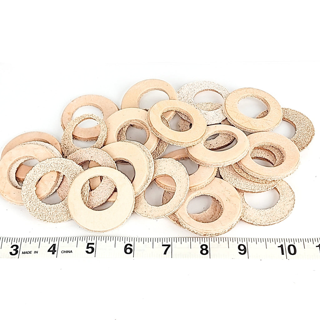 Leather Wonky Washers - 10 Pack
