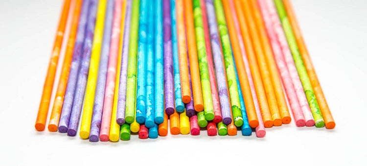 4.5" Paper Lollipop Sticks - 50 Pack