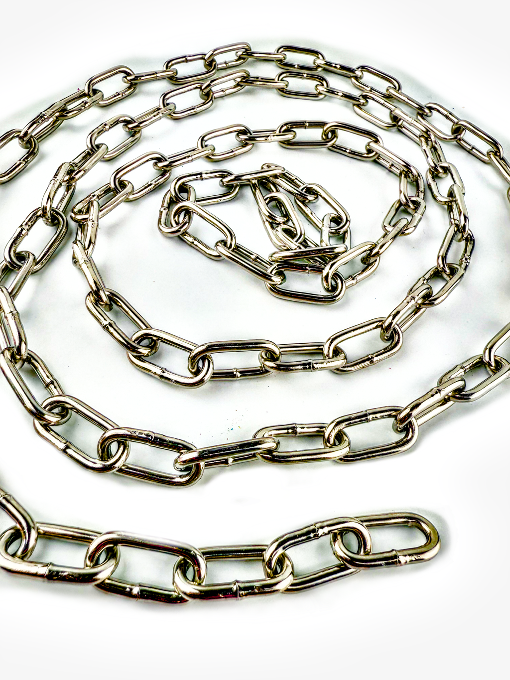 Large Long Link Nickel Welded Link Chain - 5 Feet