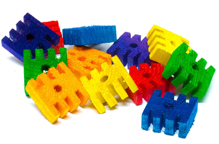 1/2" Soft Pine Puzzler Blocks - Colored 12 Pack