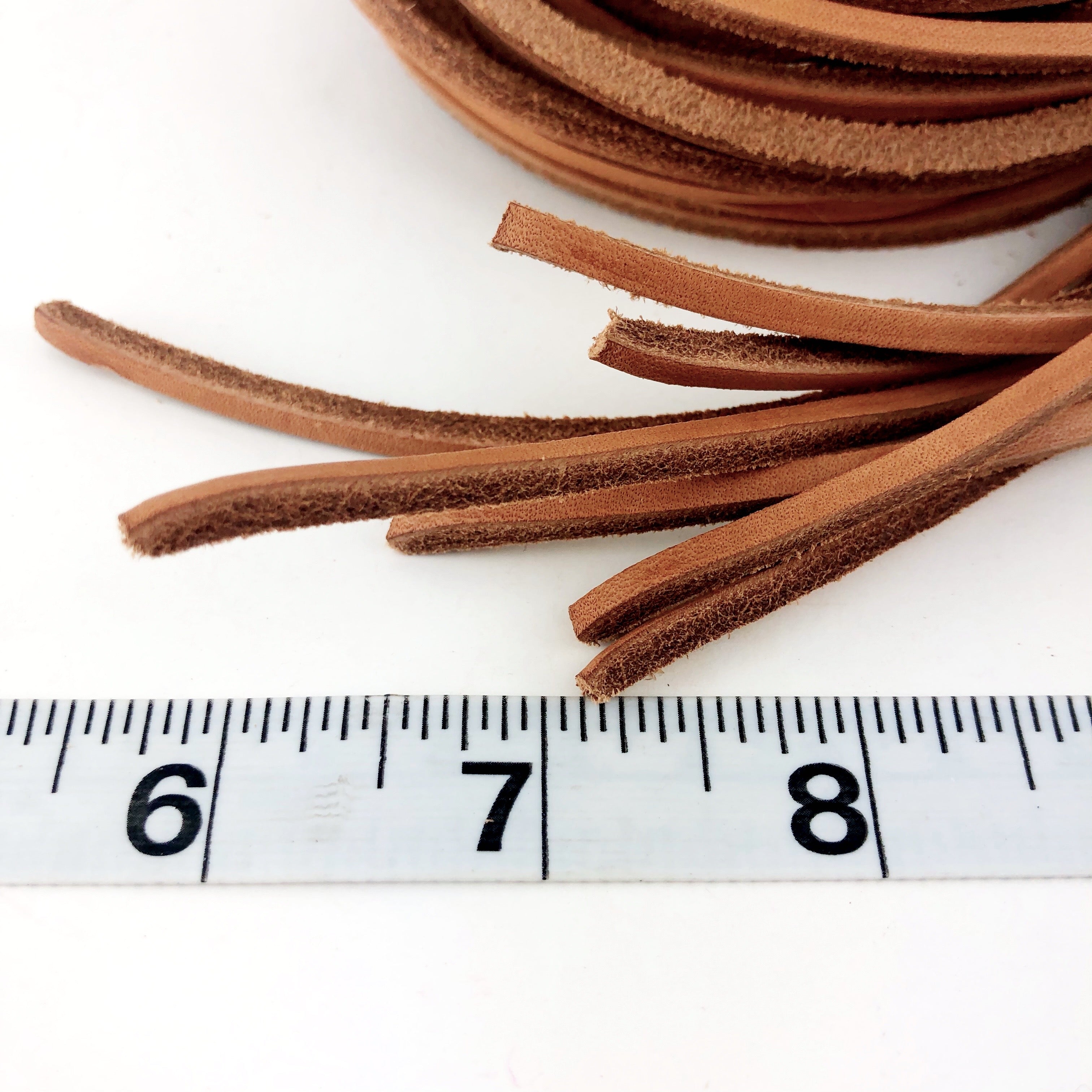 1/8" Flat Leather Strips - 10 Pack