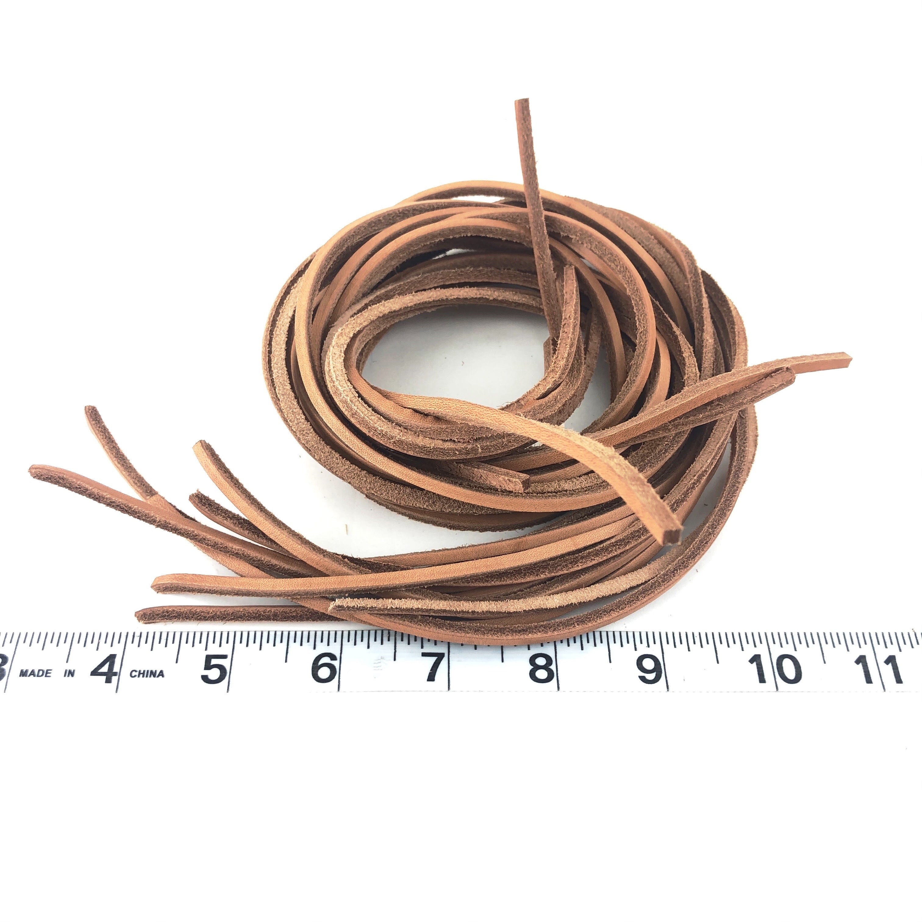 1/8" Flat Leather Strips - 10 Pack
