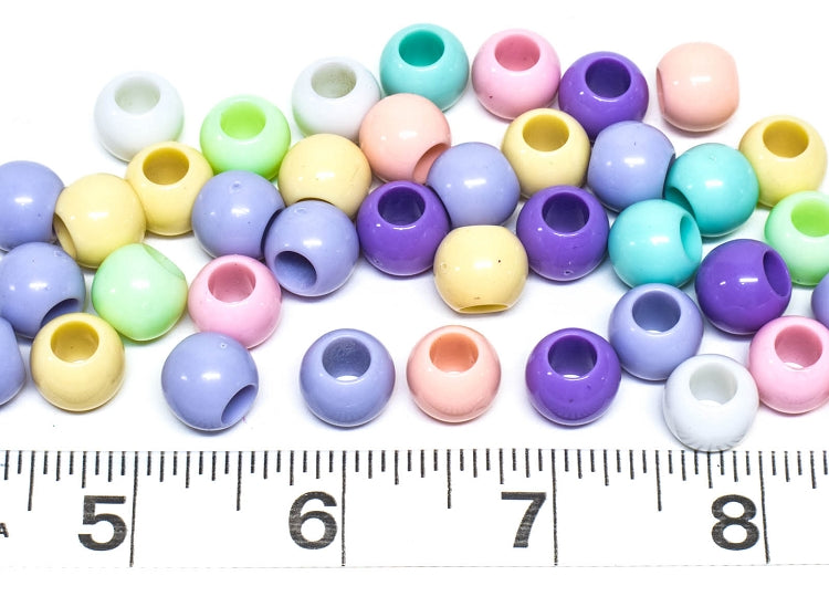 1/2" Pastel Plastic Beads - 50 Pack