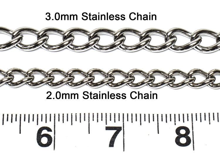 2.0 mm Stainless Steel Welded Link Chain - 5 Feet